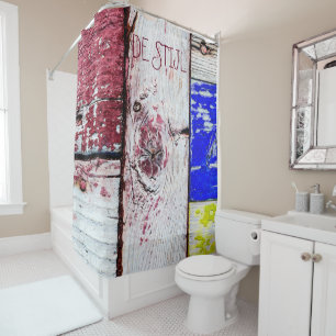 Rideaux De Douche Néoplasticisme amusant style d'art en bois personn