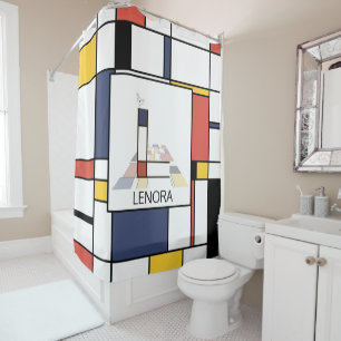 Rideaux De Douche Neoplasticisme Extraordinaire Art Monogramme. Lett