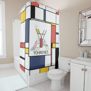 Rideaux De Douche Neoplasticisme Extraordinaire Art Monogramme. Lett