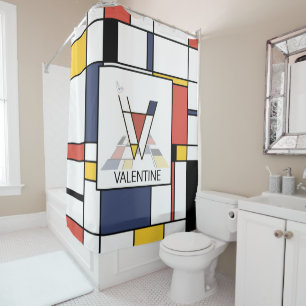 Rideaux De Douche Neoplasticisme Extraordinaire Art Monogramme. Lett