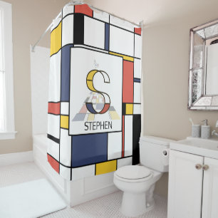 Rideaux De Douche Neoplasticisme Extraordinaire Art Monogramme. Lett