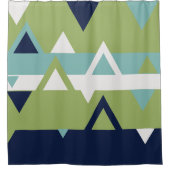 Rideaux De Douche Neptune, Coquillages, Green et Navy (Devant)