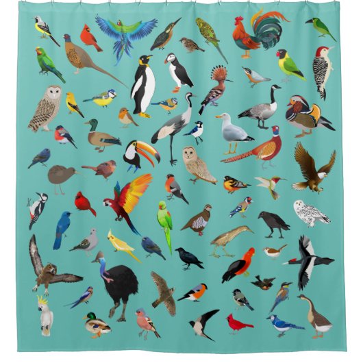 Rideaux De Douche Nerd d'oiseaux (Devant)