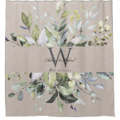 Rideaux De Douche Neual Greenery Monogram Wedding Keepsake (Devant)