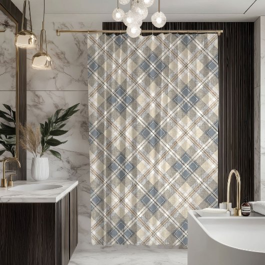 Rideaux De Douche Neutral Pastel Curtain Sleek Modern Bath Accent