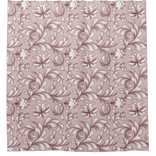 Rideaux De Douche Neutre floral mauve de rose de fleurs de Flourish
