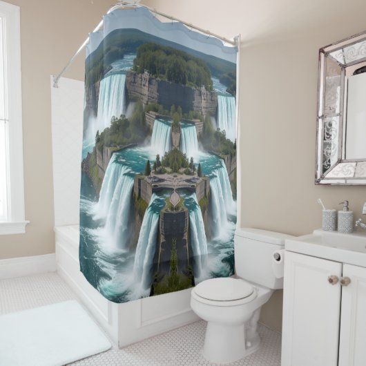 Rideaux De Douche "Niagara Escape - Waterfall Panorama (En situation)