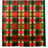 Rideaux De Douche Noël À damiers Carrés Buffalo Plaid (Devant)