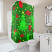 Rideaux De Douche noël arbre étoiles cadeau cadeaux (En situation)