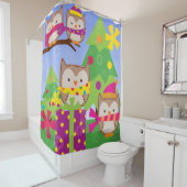 Rideaux De Douche Noël aux Chouettes (En situation)