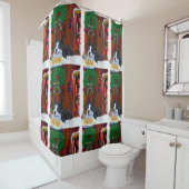 Rideaux De Douche Noël Boston Terrier (En situation)