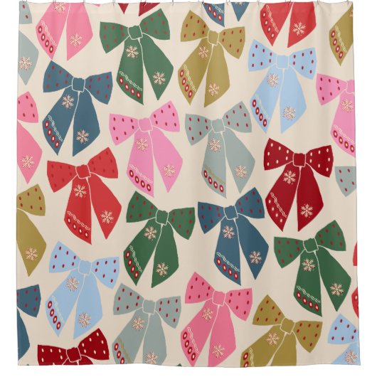 Rideaux De Douche Noël Bows Coquette (Devant)