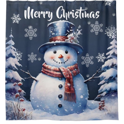 Rideaux De Douche Noël de la forêt d'hiver (Devant)