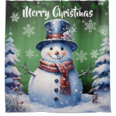 Rideaux De Douche Noël de la forêt d'hiver | Green (Devant)