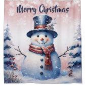 Rideaux De Douche Noël de la forêt d'hiver | Rose (Devant)