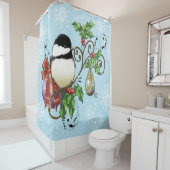 Rideaux De Douche Noël de poulet d'hiver (En situation)