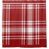 Rideaux De Douche Noël de saison Plaid Tartan Red White (Devant)