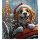 Rideaux De Douche Noël du chien espagnol breton (Devant)