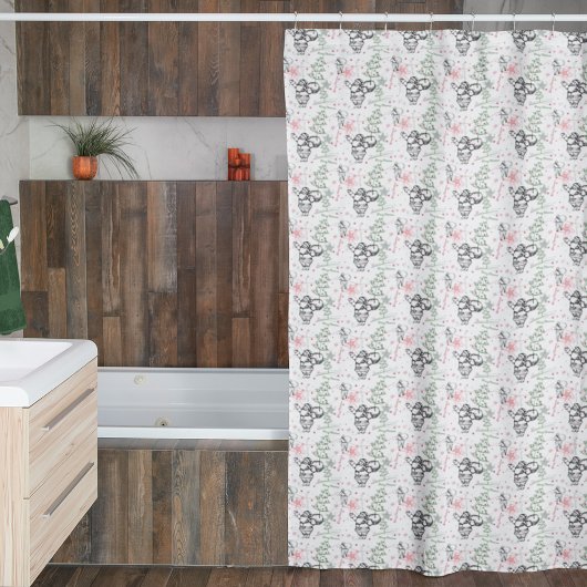 Rideaux De Douche Noël du Père Noël tiré à la main