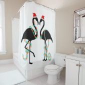 Rideaux De Douche noël flamingo père Noël (En situation)