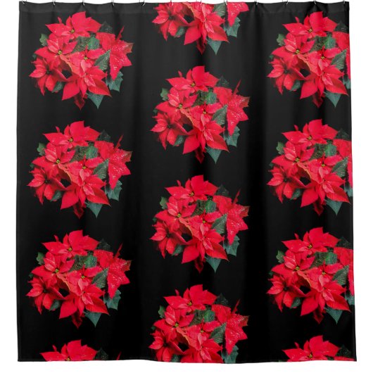 Rideaux De Douche Noël Fleurs rouges (Devant)