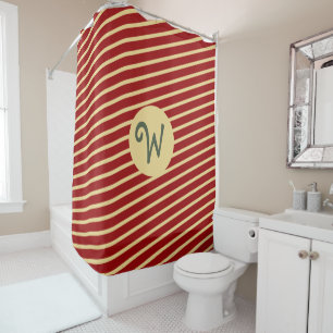 Rideaux De Douche Noël Gold rayures rouge famille assortie personnal