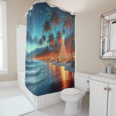 Rideaux De Douche Noël hawaïen/tropical (En situation)