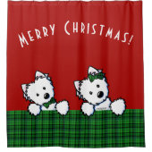 Rideaux De Douche Noël KiniArt Westie (Devant)