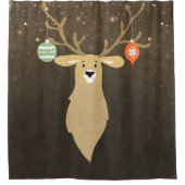 Rideaux De Douche Noël Moderne Rustique Hiver Cerf Fête Chic (Devant)