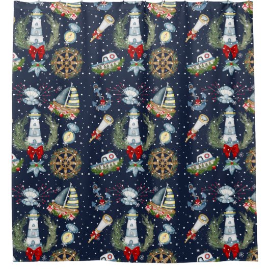 Rideaux De Douche Noël nautique (Devant)