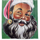 Rideaux De Douche Noël noir du Père Noël afro-américain (Devant)