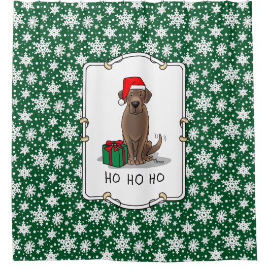 Rideaux De Douche Noël Père Noël Chocolat Labrador Retriever Cute (Devant)