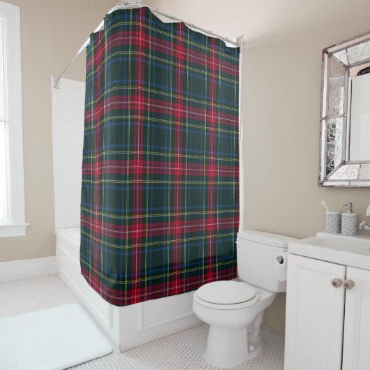 Rideaux De Douche Noël rouge et vert Tartan Check Plaid (En situation)