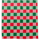 Rideaux De Douche Noël rouge rouge vert rose Tartan Plaid (Devant)