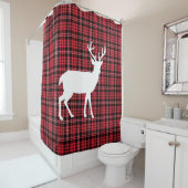 Rideaux De Douche Noël rouge rustique (En situation)