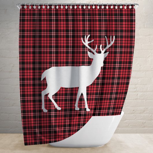 Rideaux De Douche Noël rouge rustique