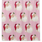 Rideaux De Douche Noël Santa Claus Cranberry Stripe (Devant)