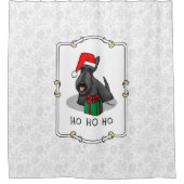 Rideaux De Douche Noël Santa Hat Scottish Terrier (noir) mignonne (Devant)