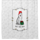 Rideaux De Douche Noël Santa Hat Sibérien Husky (argent) mignonne (Devant)