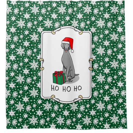 Rideaux De Douche Noël Santa Hat Weimaraner Chien (gris 1) mignon (Devant)