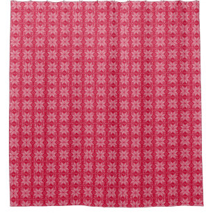 Rideaux De Douche Noël, scandinave, rouge, blanc, flocons de neige