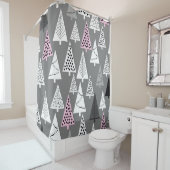 Rideaux De Douche Noël simple : Motif d'arbre Abstrait (En situation)
