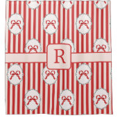 Rideaux De Douche Noeuds et rubans de Noël monogramme initiale (Devant)