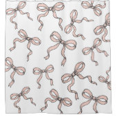 Rideaux De Douche Nœuds ruban rose tendance mignons contourné en noi (Devant)