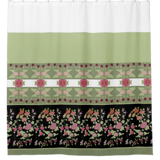 Rideaux De Douche Noir avec vert (Devant)