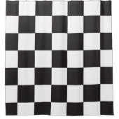 Rideaux De Douche Noir blanc À damiers Motif moderne (Devant)