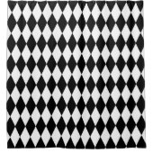 Rideaux De Douche Noir blanc Arlequin Diamonds Motif Design (Devant)