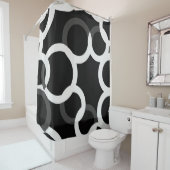 Rideaux de douche Noir/Blanc Cercles Infinis (En situation)