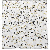 Rideaux De Douche Noir blanc Confetti Dots Minimal Chic Glam (Devant)