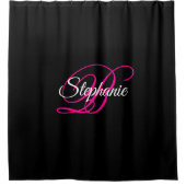 Rideaux De Douche Noir blanc et rose chaud Fantôme (Devant)